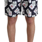Dolce & Gabbana Black Card Deck Print Beachwear Swimshorts