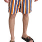 Dolce & Gabbana Multicolor Striped Beachwear Swimshorts