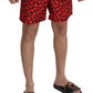 Dolce & Gabbana Red Patterned Beachwear Shorts Swimwear