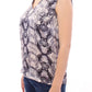 Arzu Kaprol Gray Blue Silk Sleeveless Top Shirt Blouse