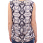 Arzu Kaprol Gray Blue Silk Sleeveless Top Shirt Blouse
