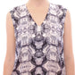 Arzu Kaprol Gray Blue Silk Sleeveless Top Shirt Blouse