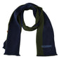 Missoni Blue Green Wool Unisex Neck Wrap Shawl Blue