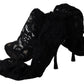 Dolce & Gabbana Black Taormina Lace Socks Boots Shoes Pumps
