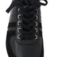 Dolce & Gabbana Black Logo Leather Casual Sneakers Shoes