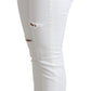 Dolce & Gabbana White Tattered Skinny Denim Cotton Stretch Jeans