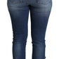 Dolce & Gabbana Blue Embellished Skinny Trouser Cotton Jeans