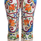 Dolce & Gabbana Multicolor Majolica Print Trouser  Cotton Pants