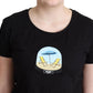 Moschino Black Printed Cotton Short Sleeves T-shirt