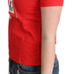 Moschino Red Cotton Swim Graphic Triangle Print  T-shirt