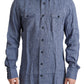 Dolce & Gabbana Blue Stripes Men Casual Button Down Shirt