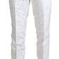 Dolce & Gabbana White Brocade Jaquard Dress Trouser Pants