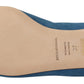 Dolce & Gabbana Blue Suede Crystals Loafers Flats Shoes