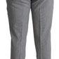 BENCIVENGA Gray Wool Checkered Dress Men Formal Trouser Pants