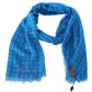 Missoni Blue Checkered Cashmere Unisex Wrap Fringes Scarf