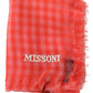 Missoni Orange Check Cashmere Unisex Wrap Fringes Scarf