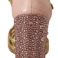 Dolce & Gabbana Pink Gold Leather Crystal Pumps T-strap Shoes