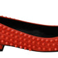 Philipp Plein Orange Leather Ballerina WHAT I DO Flats Shoes