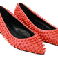 Philipp Plein Orange Leather Ballerina WHAT I DO Flats Shoes