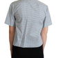 Dolce & Gabbana White Blue Polka Dot Cotton Shirt