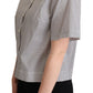 Dolce & Gabbana Black Polka Dot Collared Shirt White