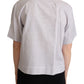Dolce & Gabbana White Polka Dots Collared Blouse Shirt