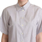 Dolce & Gabbana White Polka Dots Collared Blouse Shirt