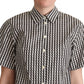 Dolce & Gabbana White Black Fantasy Pattern Shirt