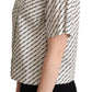 Dolce & Gabbana White Dotted Collared Blouse Shirt