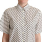 Dolce & Gabbana White Dotted Collared Blouse Shirt