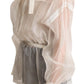 Dolce & Gabbana White Ascot Collar Long Sleeves Blouse Top