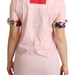Dolce & Gabbana Pink Cotton Floral Roses Crewneck T-shirt