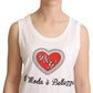 Dolce & Gabbana White La Moda Crystal Tank Top T-shirt