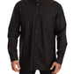 Dolce & Gabbana Black 100% Cotton Formal Dress Top Shirt