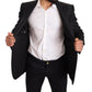 Dolce & Gabbana Black Linen Slim Fit Coat Jacket Blazer