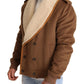 Dolce & Gabbana Brown Double Breasted Shearling Coat Jacket