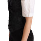 Dolce & Gabbana Black Jacquard Floral Waistcoat Vest Green