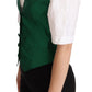 Dolce & Gabbana Green Silk Satin Sleeveless Waistcoat Vest