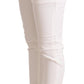 CYCLE White Mid Waist Slim Fit Skinny Cotton Stretch Trouser