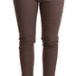 CYCLE Brown Mid Waist Cropped Skinny Stretch Trouser