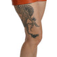 Dolce & Gabbana Orange Leather High Waist Hot Pants Shorts