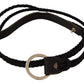 MILA SCHÖN Black Leather Slim Women Waistband Metal Buckle Belt