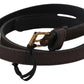 MILA SCHÖN Brown Genuine Leather Skinny Fashion Dark