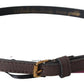 MILA SCHÖN Brown Genuine Leather Skinny Fashion Dark