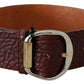 GF Ferre Bordeaux Wide Leather Waist Gold Silver Belt