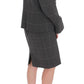 BENCIVENGA Gray Checkered Cotton Blazer Dress Set Suit