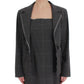 BENCIVENGA Gray Checkered Cotton Blazer Dress Set Suit