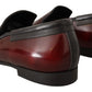 Dolce & Gabbana Bordeaux Patent Leather Dress Loafers Shoes