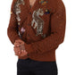 Dolce & Gabbana Brown Leopard Butterfly Cardigan Sweater