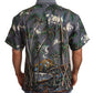 Dolce & Gabbana Gray Linen Tropical Print Collared Shirt
